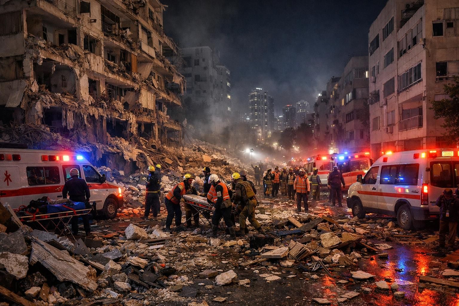 serangan rudal iran kembali melanda israel, menyebabkan bangunan runtuh dan jalanan dipenuhi reruntuhan, lapor cnbc indonesia.