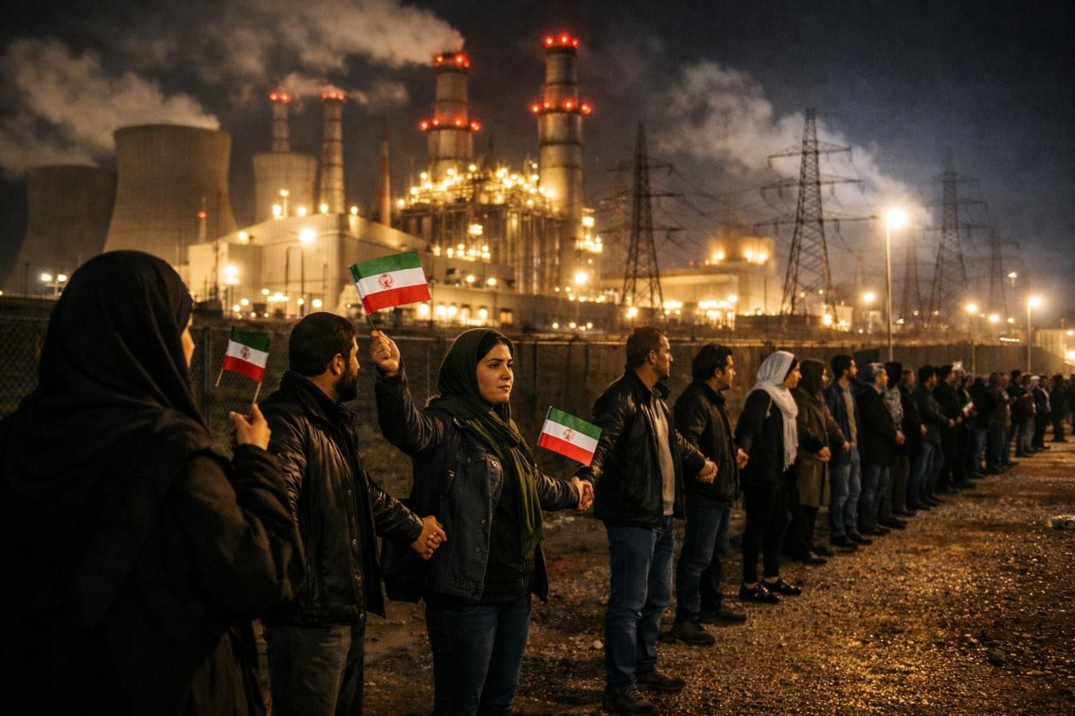 trump ancam bom ke pembangkit listrik, iran ajak warga bentuk rantai manusia untuk jaga keamanan dan cegah serangan.