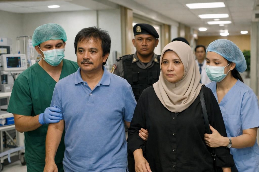 momen roy suryo dan dr tifa dibawa ke rs polri untuk menjalani pemeriksaan kesehatan secara menyeluruh.