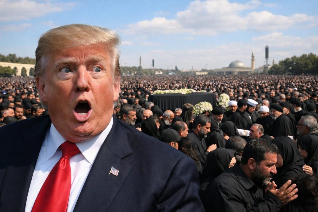 trump terkejut menyaksikan ribuan orang memenuhi pemakaman khamenei, menggambarkan dampak besar dan pengaruh pemimpin tersebut di mata dunia.