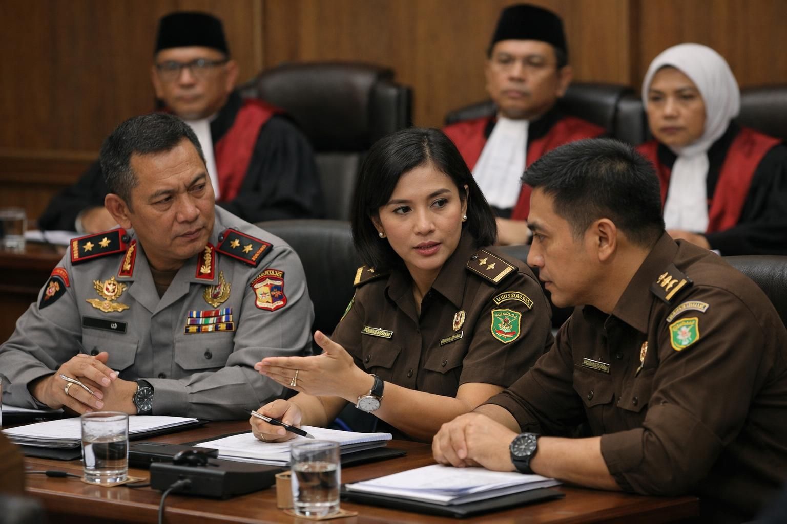 polri bekerja sama dengan kejagung untuk memohon hakim agar menolak gugatan praperadilan yang diajukan oleh febrie, sebagaimana dilaporkan oleh kompas.com.